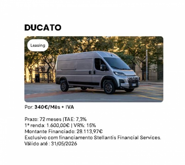 Leasing DUCATO - Por: 340�/M�s + IVA