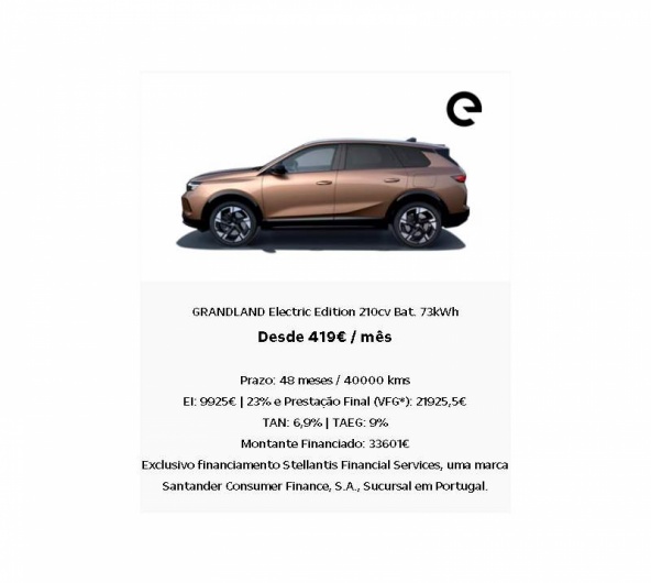 GRANDLAND Electric Edition 210cv Bat. 73kWh Desde 419� / m�s*