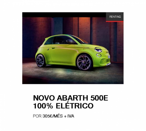 RENTING NOVO ABARTH 500e 100% EL�TRICO  Por 305�/m�s + IVA