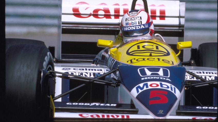Nigel Mansell volta a pilotar o carro que deu  Honda o primeiro ttulo de construtores na F1