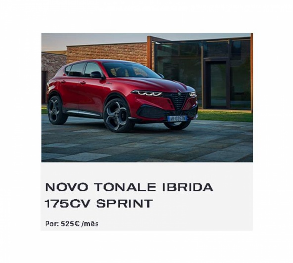 NOVO TONALE IBRIDA 175CV SPRINT  Por: 525� /m�s