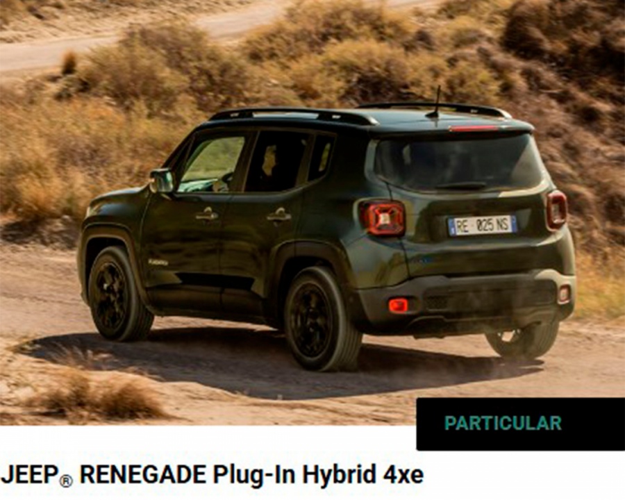 JEEP® RENEGADE Plug-In Hybrid 4xe por 250€ / Mês JEEP® RENEGADE Plug-In Hybrid 4xe por 250€ / Mês