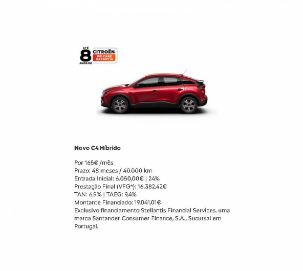 SIMPLY DRIVE - Novo C4 H�brido Por 165�/m�s