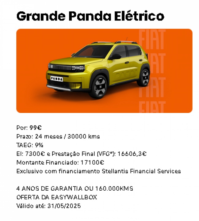 Grande Panda Elétrico Por: 99€* Grande Panda Elétrico Por: 99€*